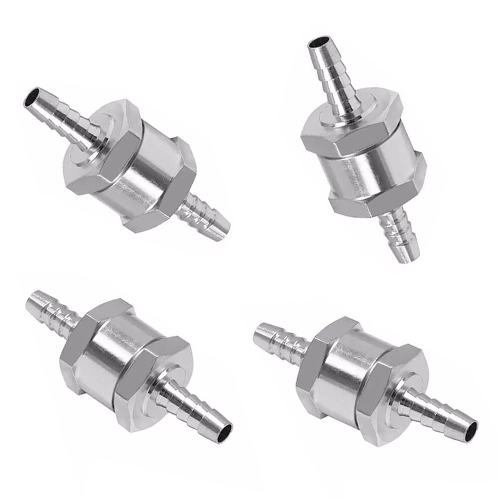 4 Pcs 8mm 5/16″ Fuel Non-Return One Way Check Valve Petrol Diesel Oil Aluminum