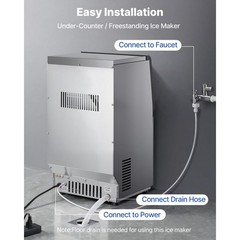 Uimoso Commercial Ice Maker 80 lbs/24h with 13lbs Storage for Bar and Restaurant