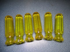 6 Amber/Yellow Blank Screwdriver File Pick Awl Handles 3″ DIY Tool Grips MI USA