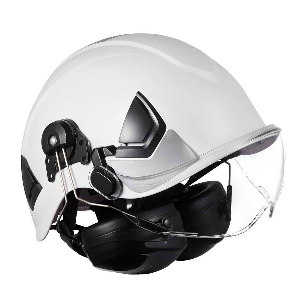 Industrial Safety Helmet with Visor and Earmuffs Adjustable Vented Hardhat