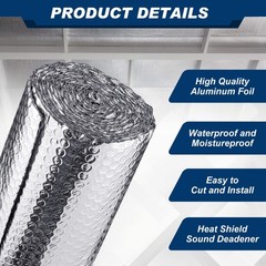 Amylove 2 Rolls Double Reflective Foil Insulation 24 X 20 Ft Aluminum Foil Wrap