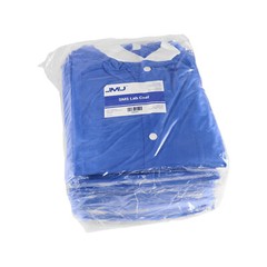JMU Dental Disposable Lab Coat Gown 3 Pockets Blue Full Sleeve SMS Medical S-XL