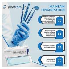 Sterilization Pouch RIT-2710 PlastCare 2.75″x10″ 200pcs/box 4+1bx free(1000 pcs)