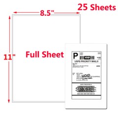 100 Full Sheet Shipping Labels 8.5×11 Self Adhesive Blank Paper for Laser Inkjet