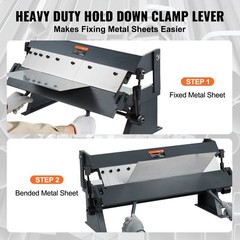 VEVOR 24 in Sheet Metal Bender 0-135° Brake Bending 14 Gauge Removable Fingers