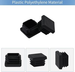 1″ 1×1 Square Tube End Cap Plastic Plugs 12Pcs, 1″x1″ 1 Inch Tubing…