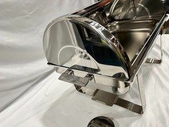 Choice Deluxe 8 Qt. Full Size Chrome Accent Roll Top Chafer