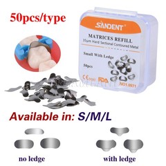 100 Pcs Dental Sectional Contoured Metal Matrices Refill Matrix Band Ledge 35um