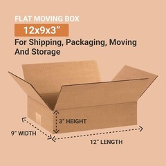 12 x 9 x 3 Shipping Boxes Moving Boxes Corrugated Kraft 25/Bundle 25/Pack