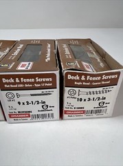 Set Of 4 Deck And Fence Screws WOOD 6×1-1/4in, 8×2 in, 9×2-1/2in, 10×3-1/2in