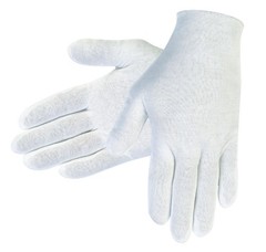 White 100% Cotton Lisle Inspectors Glove, Reversible and Unhemmed