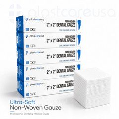 2×2 Non Woven Sponges 4-Ply, Non-Sterile Cotton Dental Gauze (1000 Pack)