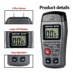 LCD Wood Moisture Tester Meter Detector Firewood Paper Cardboard
