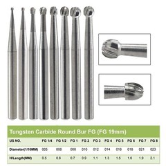 Wave Dental Carbide Bur FG330 Round 1/4 2 4 6 8 557 Friction Grip High Speed Bur