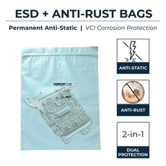 ESD Anti-Static Poly Bags with VCI Anti-Rust Protection (10×12 inches – 3 Mil)