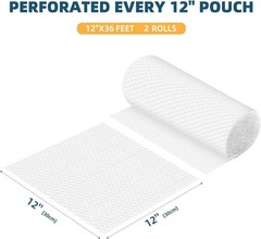 Metronic Bubble Cushioning Wrap 2 Pack 12 Inch x 72ft Total, Dense Bubble Packin