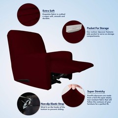 Super Stretch Chair Sofa Slipcover with Pocket – Spandex Non Slip Soft Couch