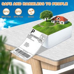 500-10000 4″x6″ Fanfold Direct Thermal Shipping Labels for Zebra & Rollo Printer