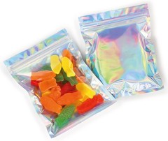 Holographic Mylar Bags Smell Proof Food Storage Zip Seal Foil Pouch Candy Bag