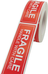 300PCS Fragile Stickers for Shipping Moving,1×3 Inch Small Glass Handle with Car
