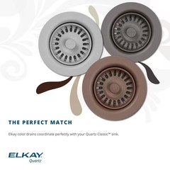 Elkay LKQS35BK Polymer Drain Fitting 3-1/2 Inch Sink Opening in Black