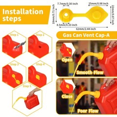 5Pcs Yellow Fuel Gas Can Jug Vent Cap Blitz Scepter Essence Midwest Eagle