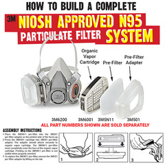 3M 7 IN 1 Reusable Half Face Respirator Facepiece Gas Mask Spraying Painting MED
