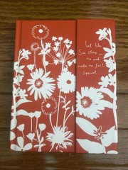 Red White Floral Hardcover Journal Notepad Lined Pages Colorful Flower Design