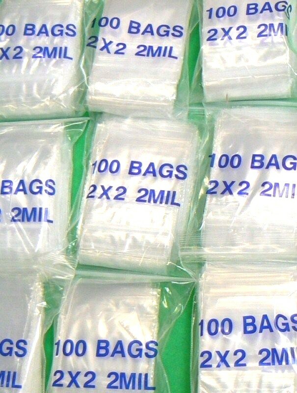 1000 Bags Reclosable 2mil 2×2 Clear Zip Squeeze Seal Top Lock 2×2 Poly Baggies