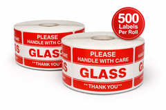 2×3 Please Glass Thank You Labels Fragile Shipping Stickers 500/RL, 1-40 Rolls