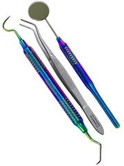 German Reusable Basic Dental Set Mirror Explorer College Plier Dental Instrument