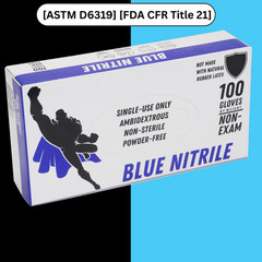 1000 Blue Nitrile Powder-Free Disposable Gloves Medium 3 MIL Finger-Textured