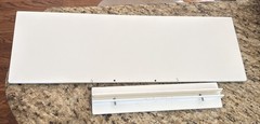 Lululemon White Retail Storefront 22×7 1/2 Sign 3D Textured Metal With Stand