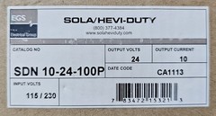 NEW in Box SolaHD SOLA/Hevi-Duty SDN 10-24-100P Power Supply 24VDC 10A