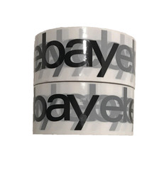 2 Rolls eBay Branded Shipping Tape With BLACK Logo – 2″ x 75 Yards New