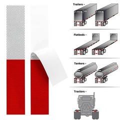Conspicuity Tape DOT-C2 Approved Reflective Trailer Red White 2”x150’ -1 Roll