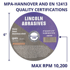 200 Pack 6″ x .045″ x 7/8″ Cut-off Wheels Cutting Discs Stainless Steel & Metal
