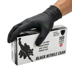 [1000 Pieces] Black Nitrile 4 Mil Gloves Powder Free, Latex Free Size: Large