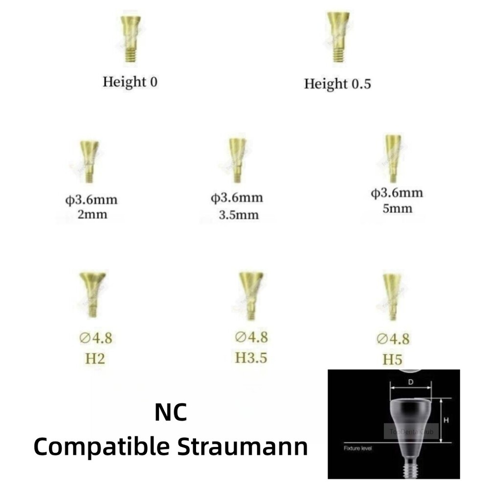 NC Dental Mini Healing Abutment Cap NC Fit Straumann ITI Yellow