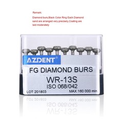 10Packs AZDENT Dental Super Coarse FG Diamond Grit Burs For High Speed Handpiece