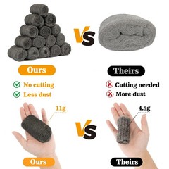 Steel Wool Pads 0000 15PCS – Steel Wool 0000 Roll Glass Wood Fabric Metal Extra