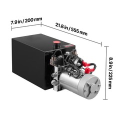 Uimoso 12 Quart Double Acting Hydraulic Pump Dump Trailer Power Unit DC 12V