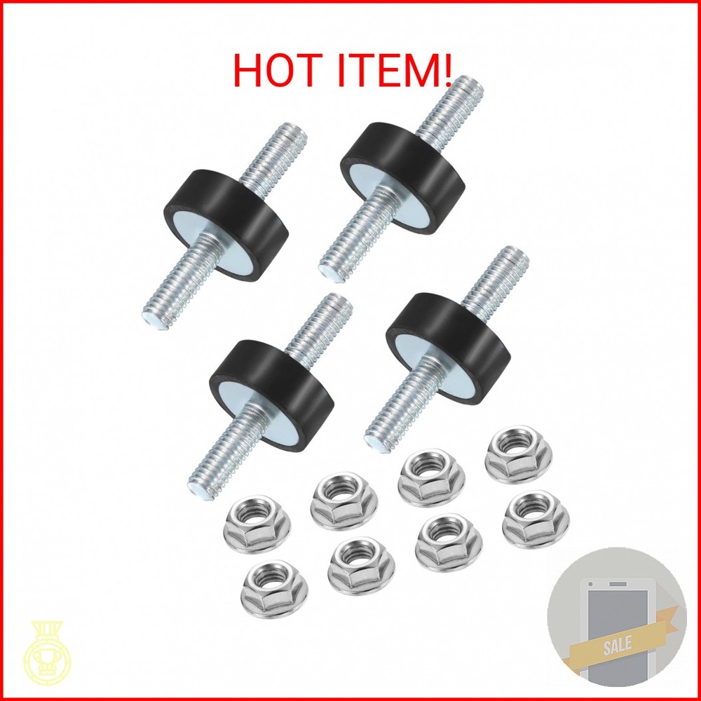 uxcell 4Pcs M6 x 18mm Rubber Mounts, 8 x 20mm Cylindrical Anti Vibration Isolato