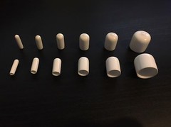 White Vinyl (Rubber) Round End Cap Cover for Pipe Plastic Tube Hub Caps Tubing
