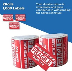 10000 Fragile Stickers 2×3 Handle with Care Thank You Mail Labels 500/Roll