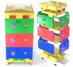 BeeHive Plastic Langstroth Size ,3 layers INSULATED Plastic Beehive (OPEN BOX)