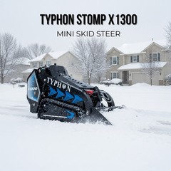 3040lbs TYPHON STOMP X1300 25HP Kubota D1105 EPA Diesel Mini Skid Steer Loader