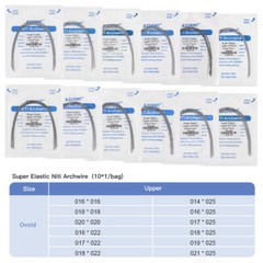 AZDENT Dental Orthodontic Arch Wire Super Elastic Niti Rectangular Ovoid Form US