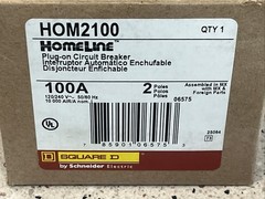 Square D HOM2100 , 100 Amp Circuit Breaker 120/240VAC 2P NEW IN BOX, US SELLER