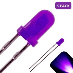 5 x LED 3mm UV / Purple Diffused Ultra Bright Round Top LEDs Light Lamp RC Car